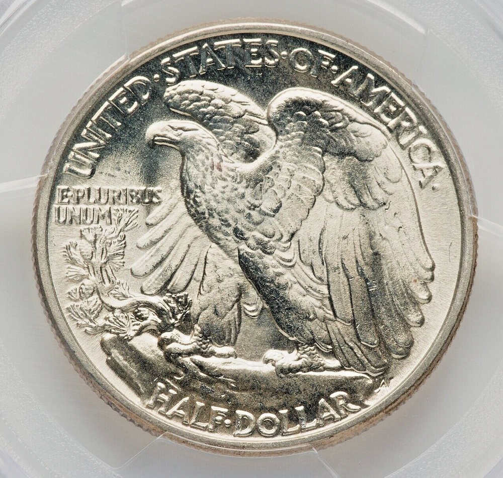 1942 LIBERTY WALKING HALF DOLLAR PCGS MS66