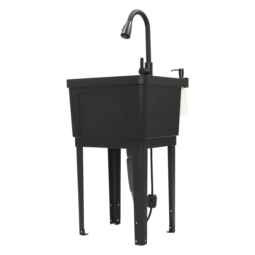 Durable Laundry Sink with Pull-Out Faucet and Spacious Design