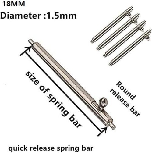 Versatile 6-Pack Quick Release Spring Bar Pins for Smartwatches & Bands 16-24mm