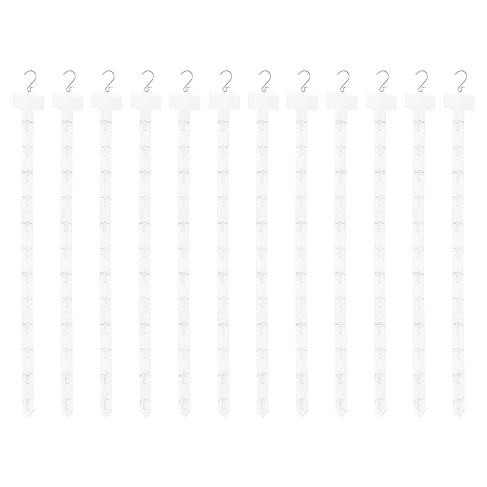 12Pcs Hanging Merchandise Strips with Hook, 31.5" Display Rack Stand, Clear