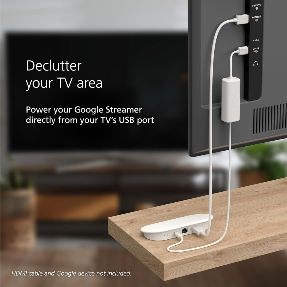 Mission USB Power Cable for Google TV (Power 4K Streamer Version White