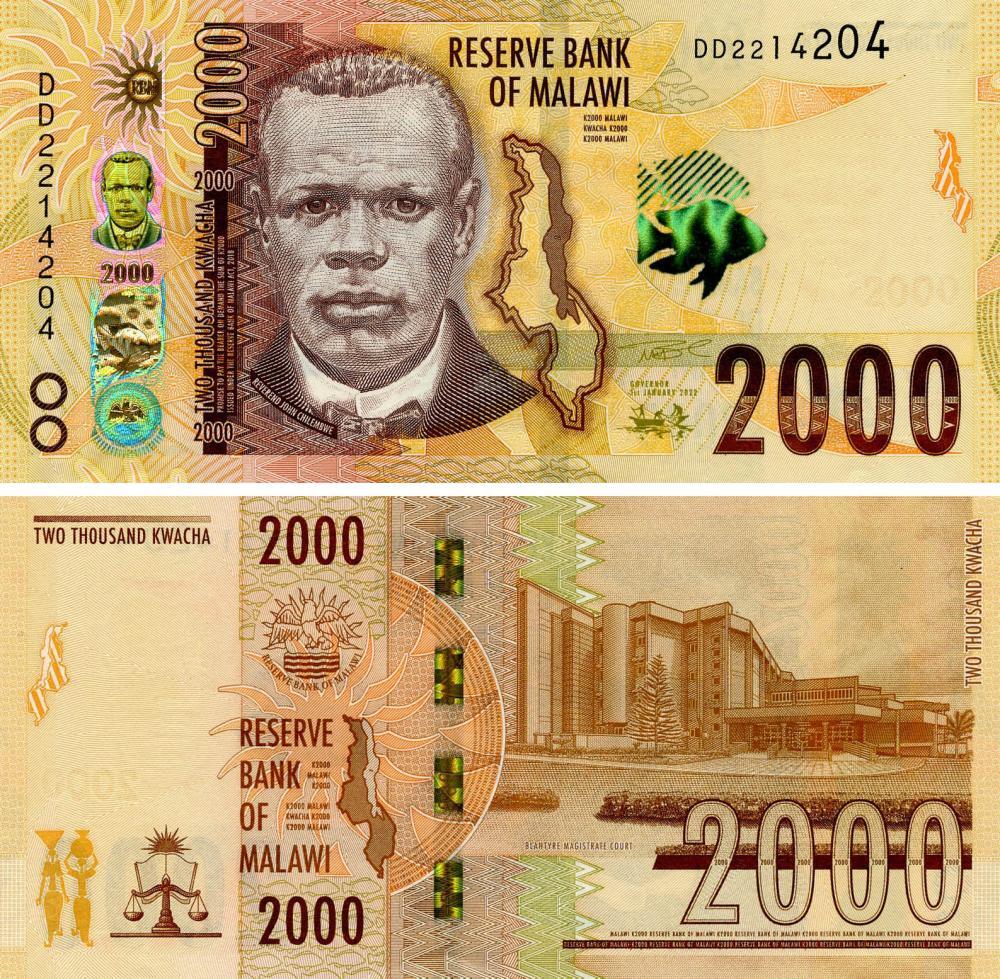 Malawi 2000 kwacha 2022 UNC (PW70)