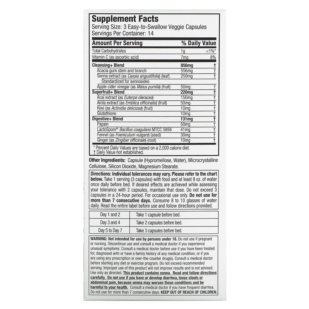 100% Pure 7-Day Cleanse, 42 Easy-to-Swallow Veggie Capsules