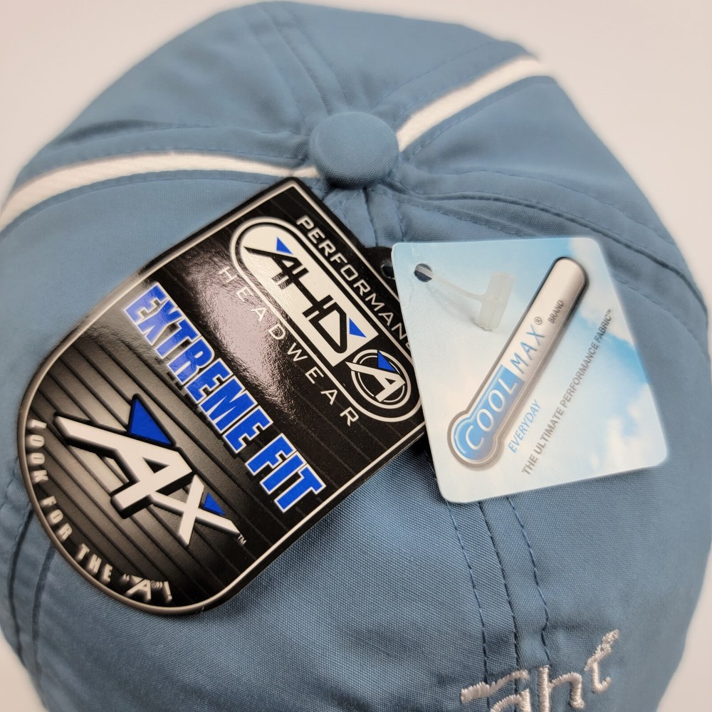 AHD Cool Max Golf Hat Witch Flying 18th Hole Flag Adjustable Blue NWT