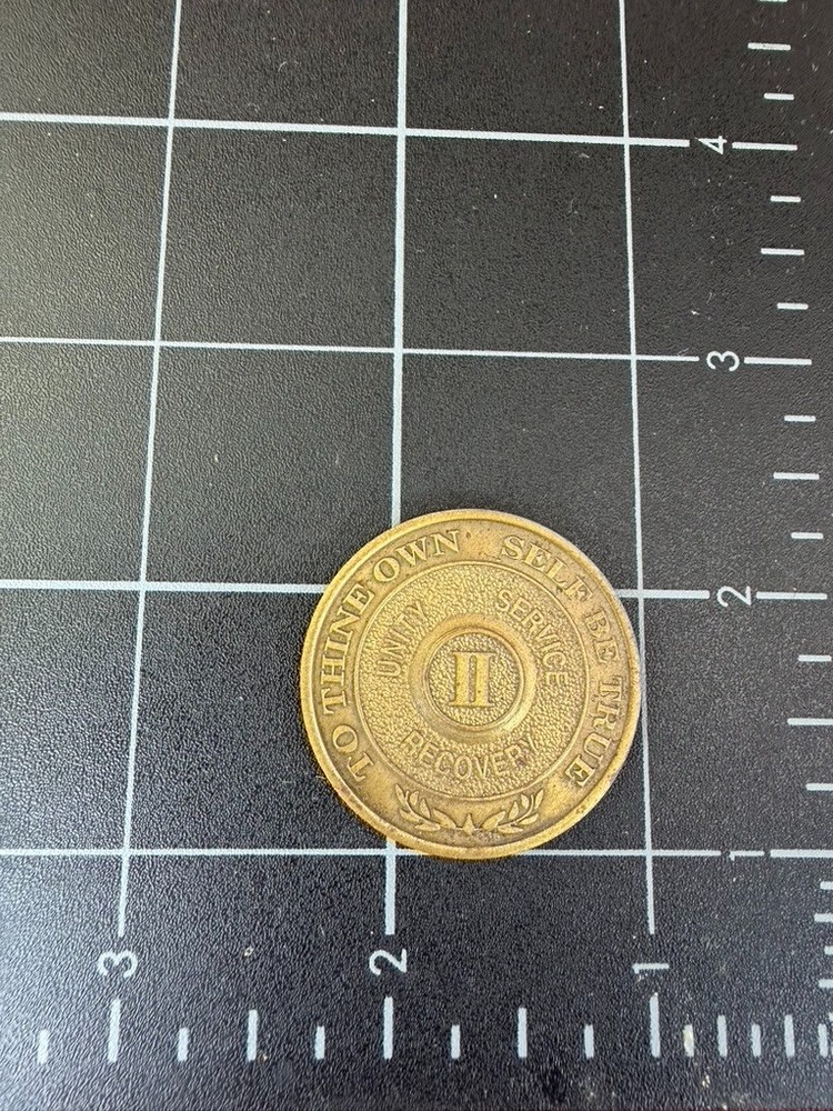ALCOHOLICS ANONYMOUS SOBRIETY II YEAR Two TOKEN Coin Original