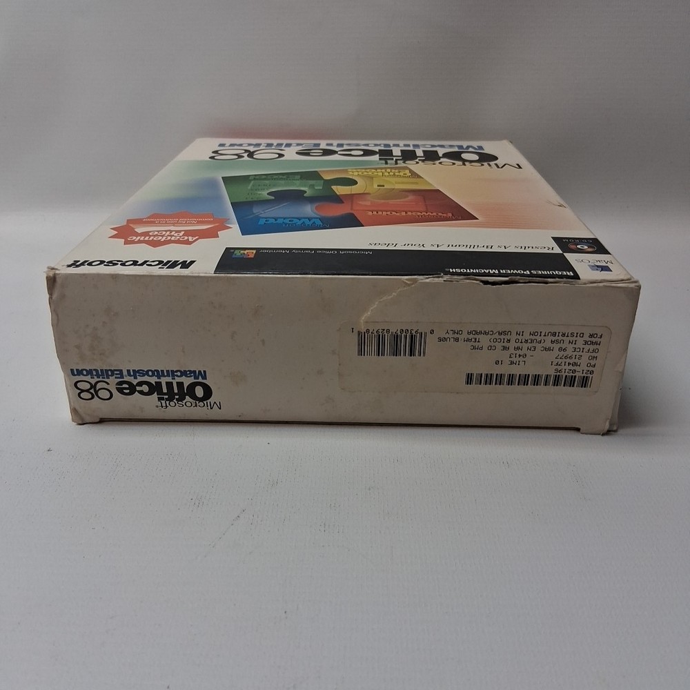 Microsoft Office 98 Macintosh Edition New Open Box Vintage