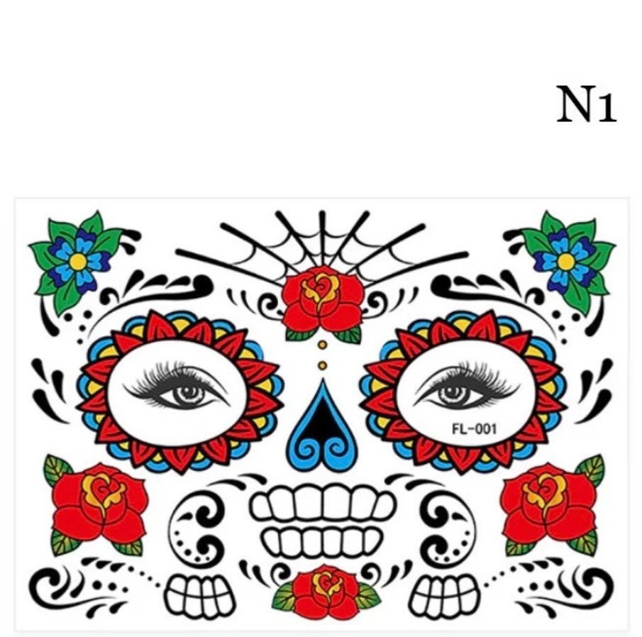 Halloween Mexican Temporary Face Tattoo sticker