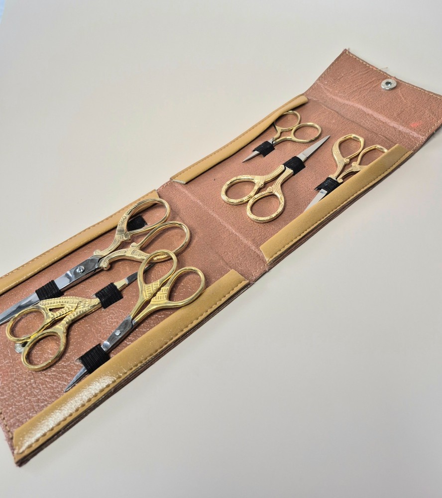 Gold sewing scissors set of 6