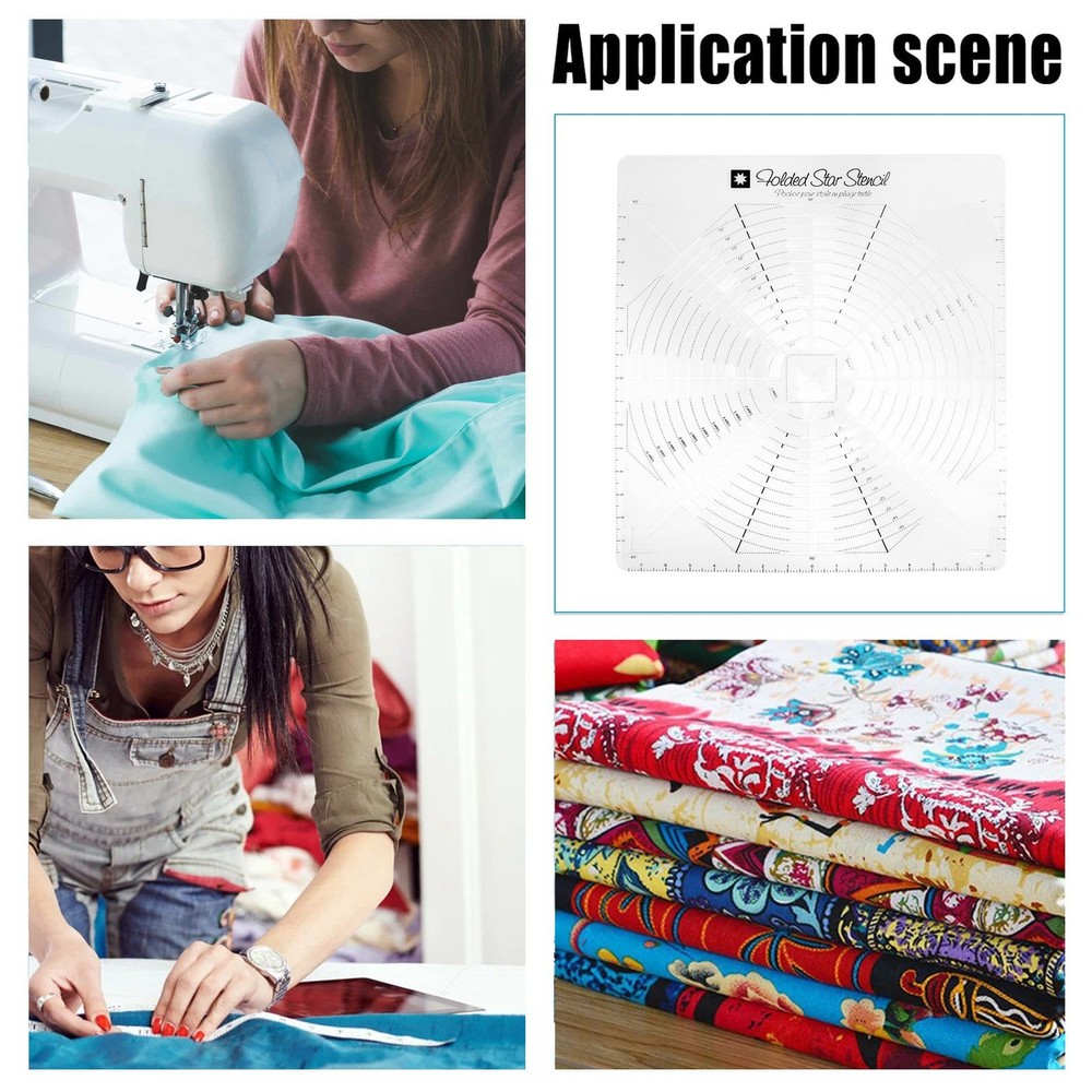 Folded Star Guide Template for Fabric, Printed Interfacing Templates Made3602