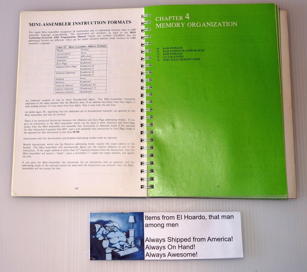 Apple II Reference Manual 1981 Inc Main Logic Board Schematic Fold Out Vintage!
