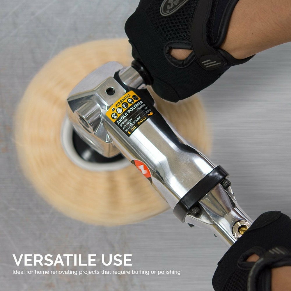 7" Stainless Pneumatic Air Angle Polisher Buffer Variable Speed 1,500-2,600 RPM