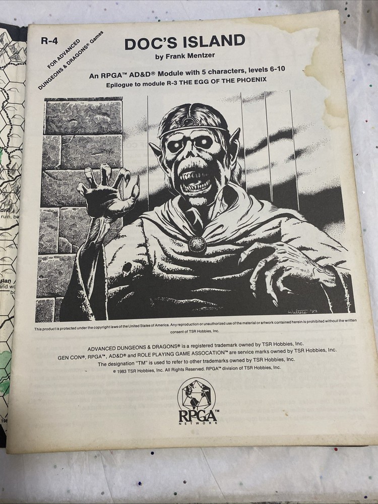 Doc's Island Advanced D&D RPGA VHTF Used TSR R-4 Module