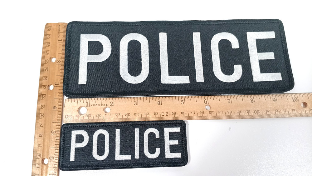 Costume Black and Silver Patch Badge Set of 2 Hook and Loop
