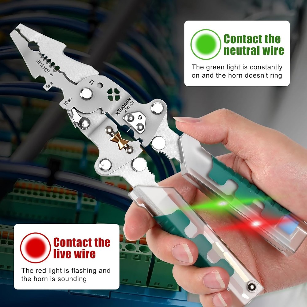 DIY Portable Multi-Functional Fold Wire Stripper Scissor With Electrical Test US