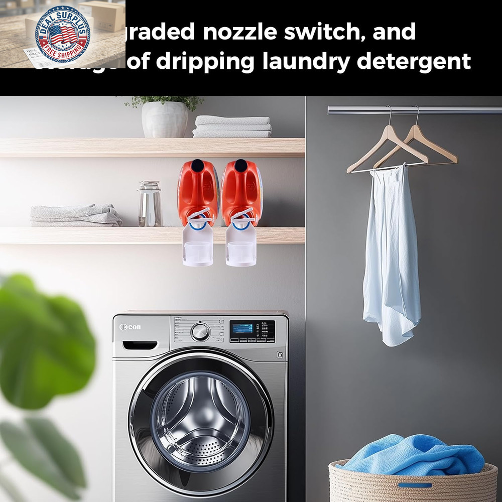 [2 Pack] Laundry Detergent Dispenser Cup Holder & Nozzle Force-Saving Switch, So