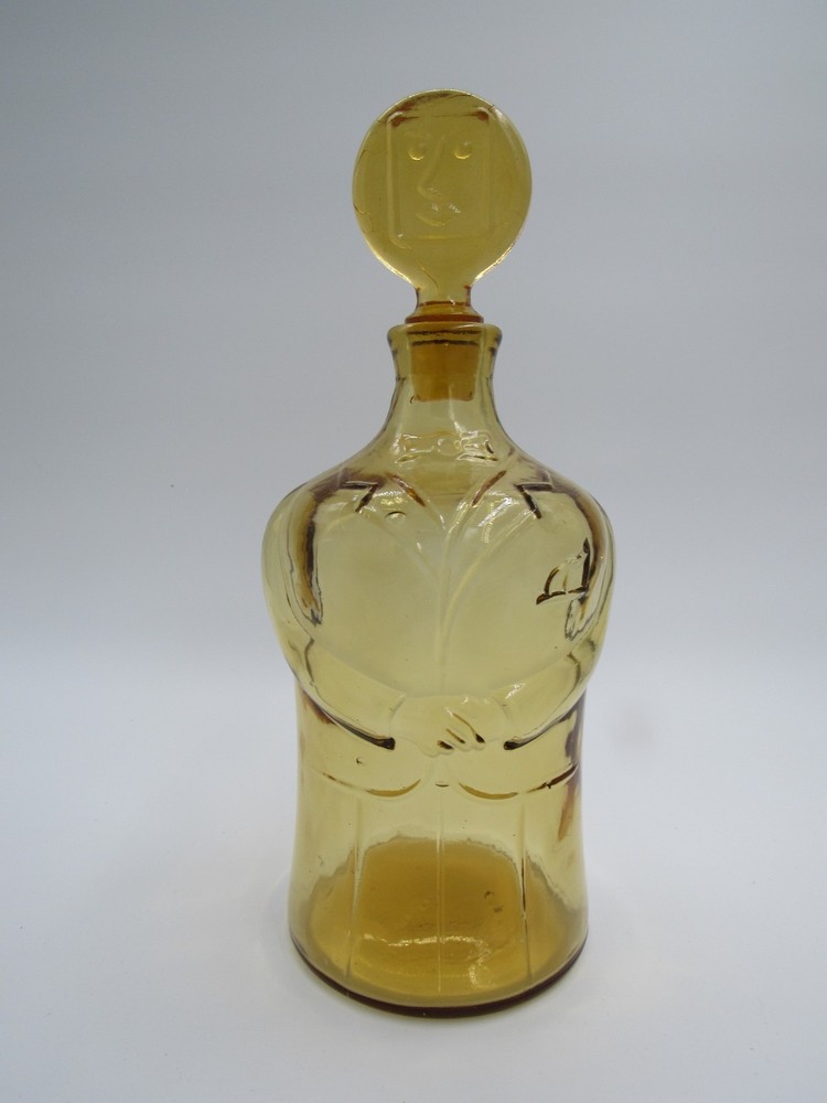 Vintage Amber Man Bottle