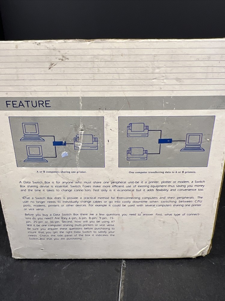 VTG Computer Peripheral Data Transfer A/B Switch SCSI Box 25/2 Unused In Box