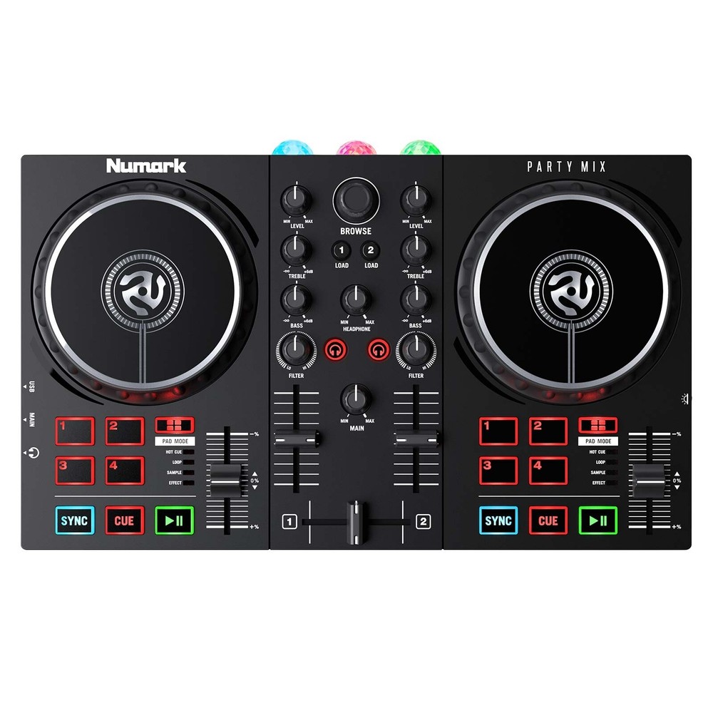 Numark Party Mix II DJ Controller Serato LE Software w 15" Speakers Gig Pack
