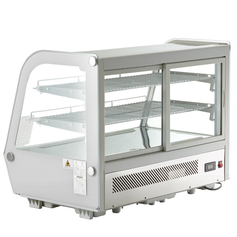 34 1/2" White Refrigerated Countertop Bakery Display Case with LED Lighting