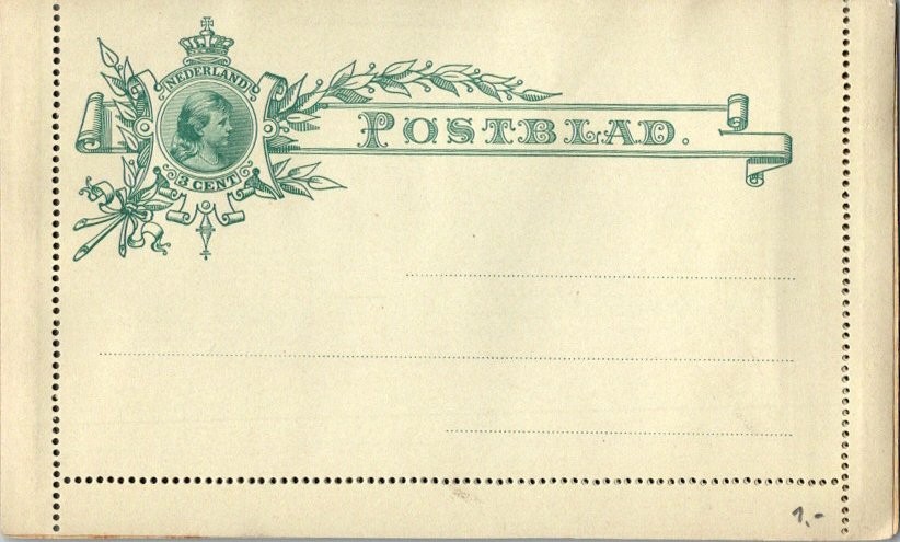 Netherlands Higgins & Gage A1 Unused.