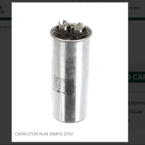 CAPACITOR RUN 35MFD 370V # 9181009-12