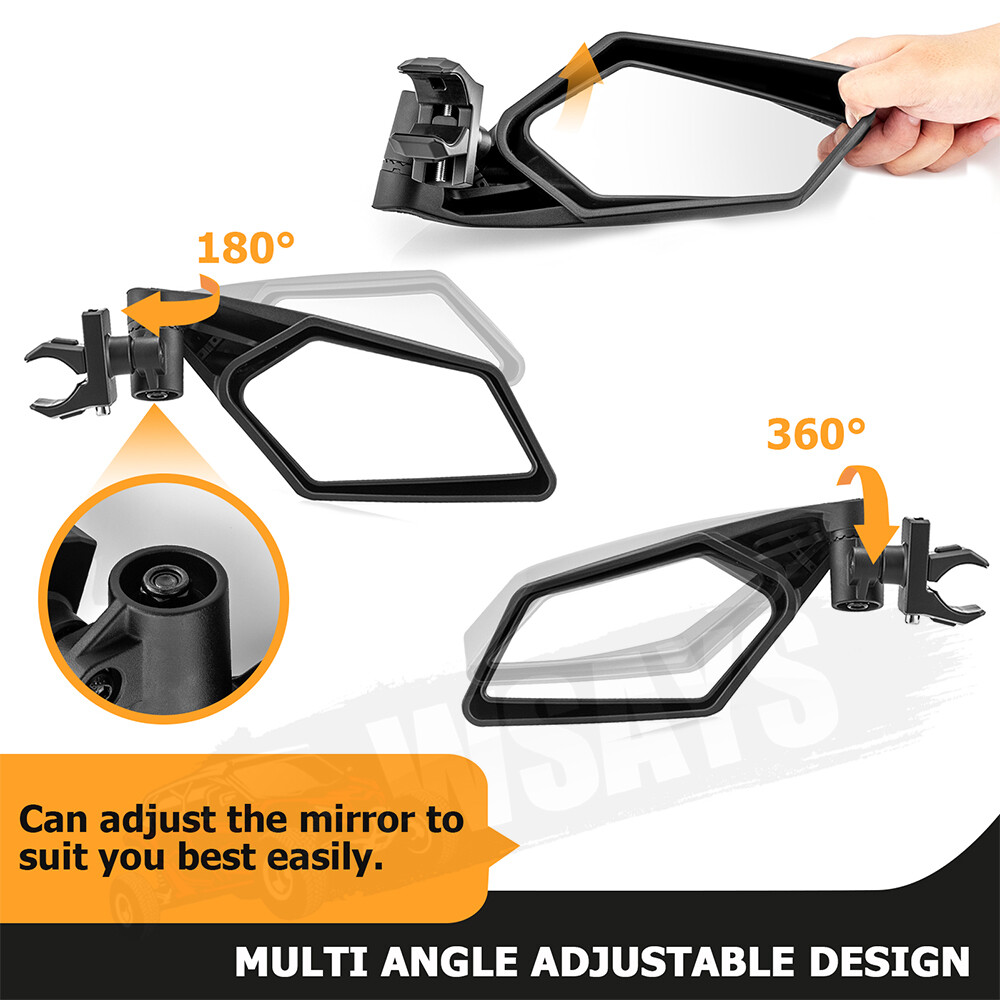 UTV 2'' Adjustable Rear-View Side Mirrors For Can-Am Commander 800 1000 R Max