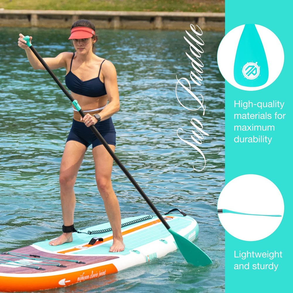 Paddle Board Paddle, 3-Piece Detachable Sup Paddle, Adjustable Paddleboard Pa...