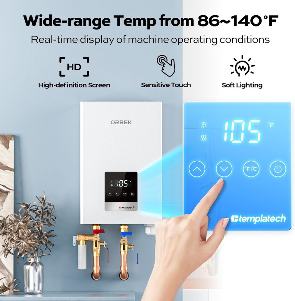 ORBEK 14KW Electric Tankless Water Heater Instant Hot WATER Kitchen Bathroom