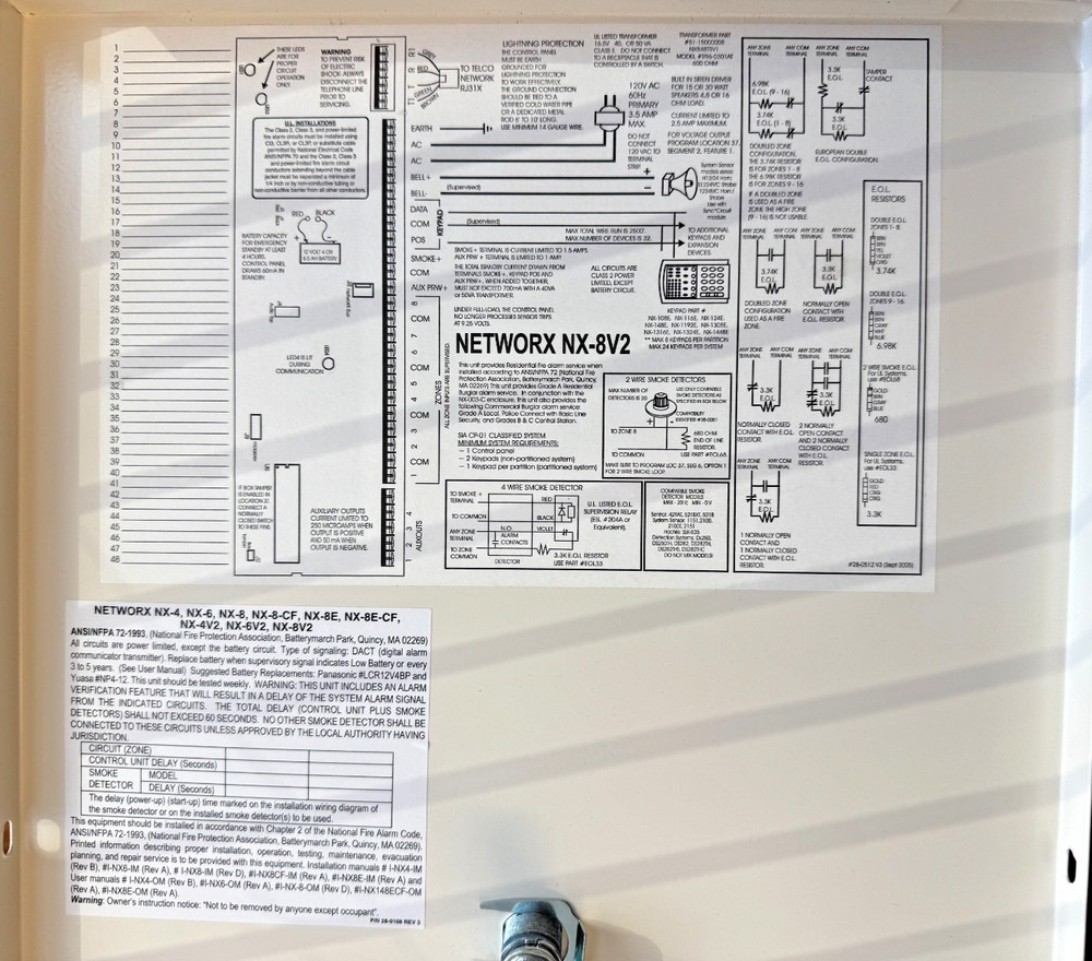 Interlogix GE Security NetworX NX-8v2 Alarm Control Panel Board & Enclosure