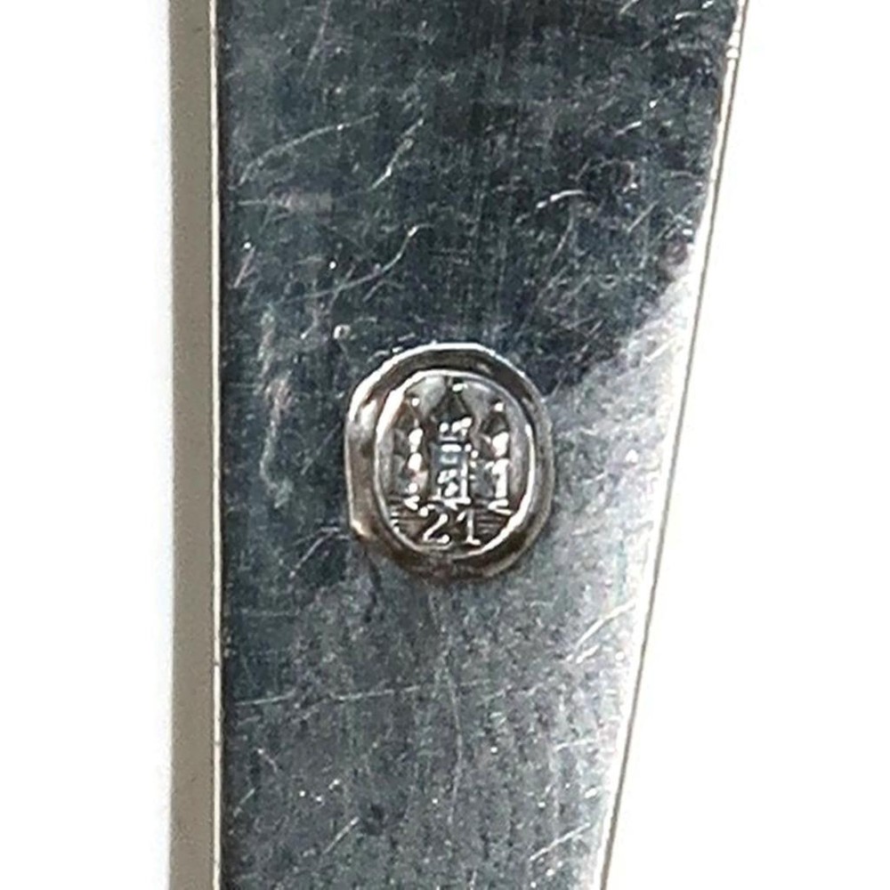 Georg Jensen 830 Silver 1921 Solid Serving Spoon, 8 3/8"
