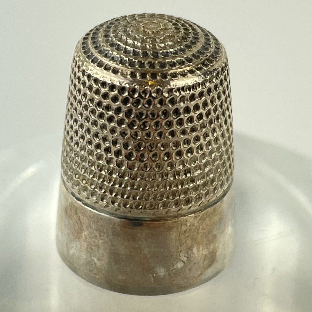 Vintage Solid Sterling Silver Thimble 2.4cm David Hollander & Son 1978 Size 5 #5