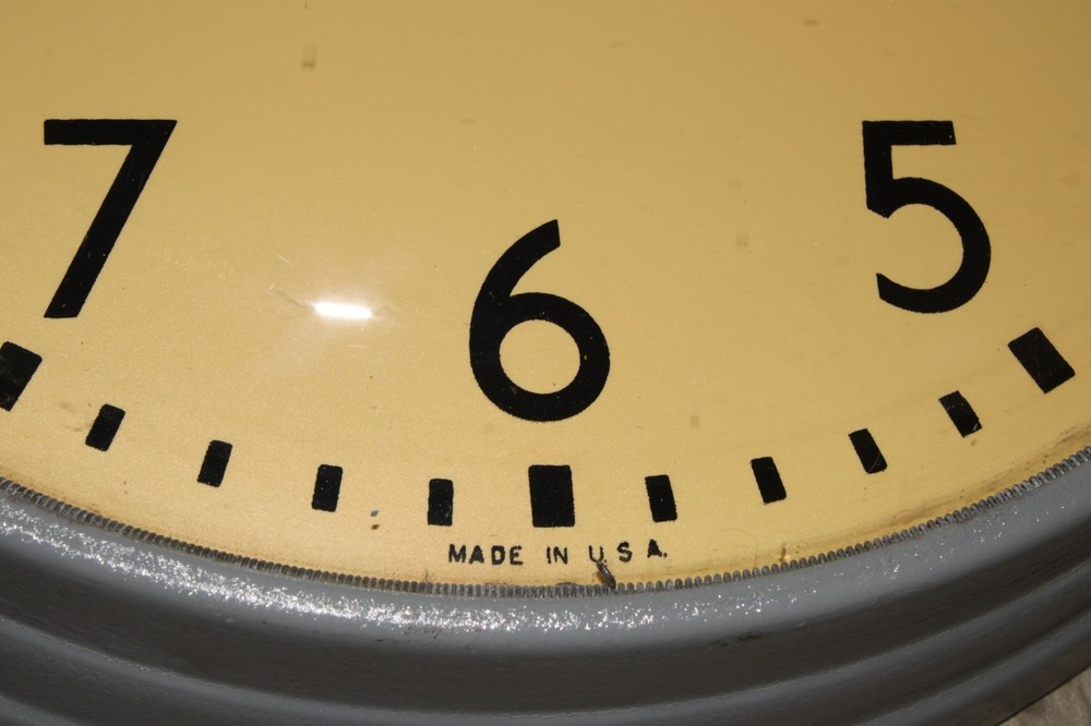 Simplex School Wall Clock Bubble Glass Ribbed Sides Untested Hard Wire As Is