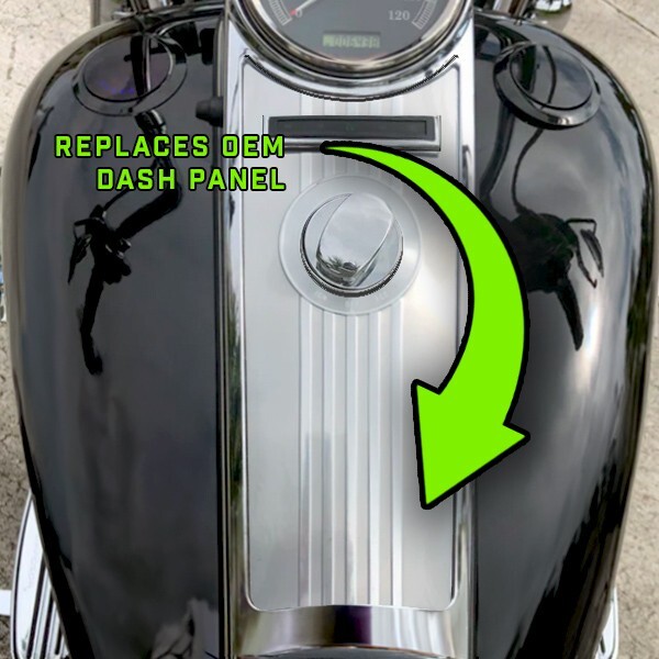 Gloss Solid Black | Dash Insert Fits Harley Road King Fuel Tank Dash Console 08+