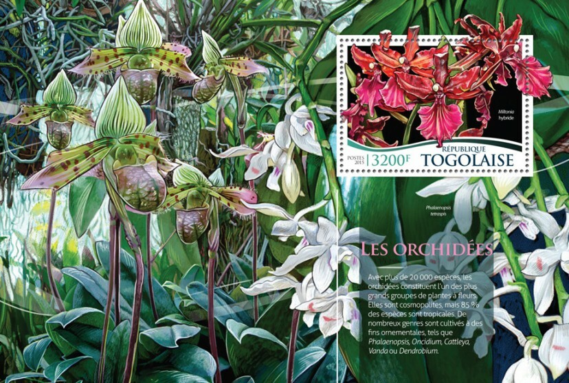 2015 TOGO MNH. ORCHIDS   | Y&T Code: 1000  |  Michel Code: 6753 / Bl.1166