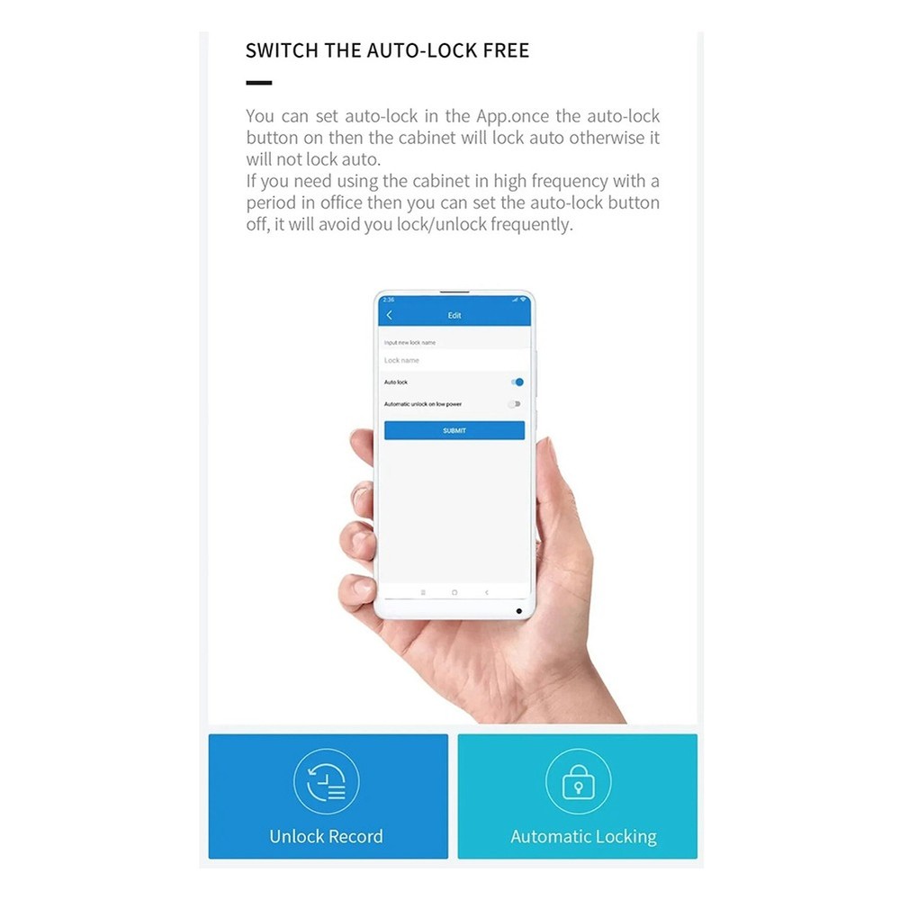 Tuya Lock Bluetooth Drawer Lock, Security Cabinet Electronic Lock Keyless4581