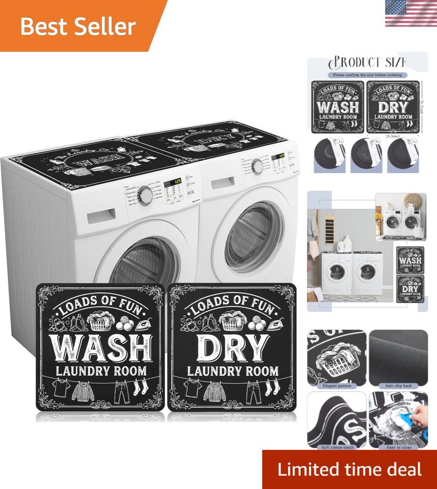 Blackboard Style Washer Dryer Protective Mats - Quick Drying & Foldable Design