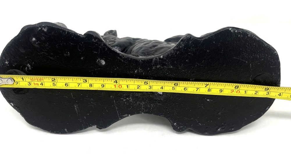 Vintage Squirrel Nutcracker on Tray with Tail Handle Pull Black Metal