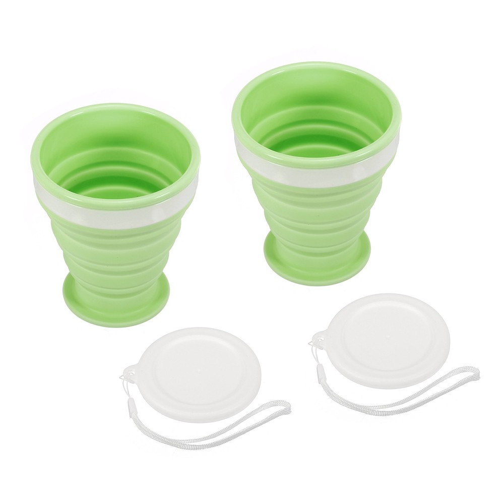 Folding water bottle, 2pcs 200mL, green