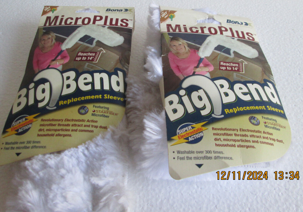 2 Bona Microplus Big Bend Cleaning Wand Replacement Sleeve