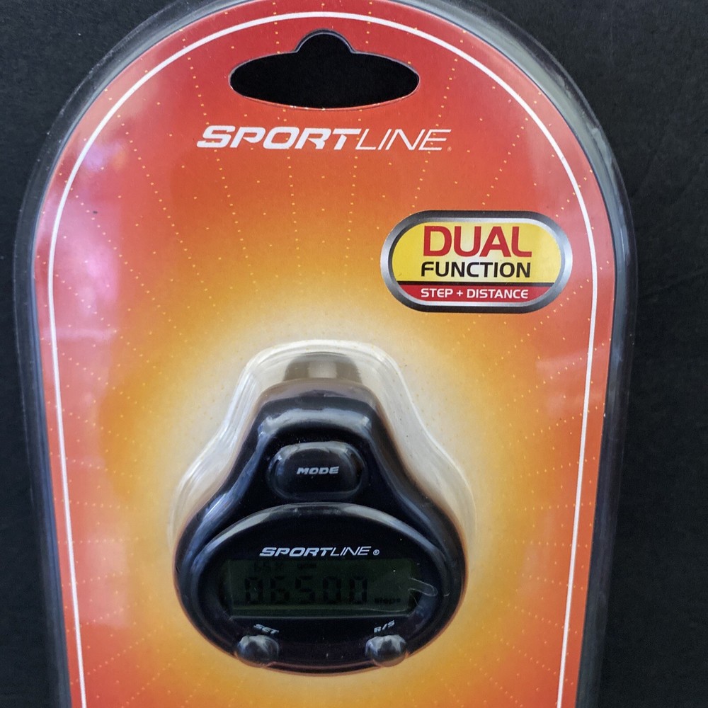 Sportsline Dual Function Step and Distance Pedometer New