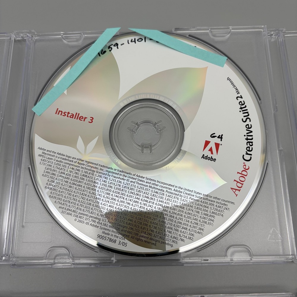 Vintage 2005 Adobe Creative Suite 2 Macintosh 6 CD-ROM Software Discs Mac