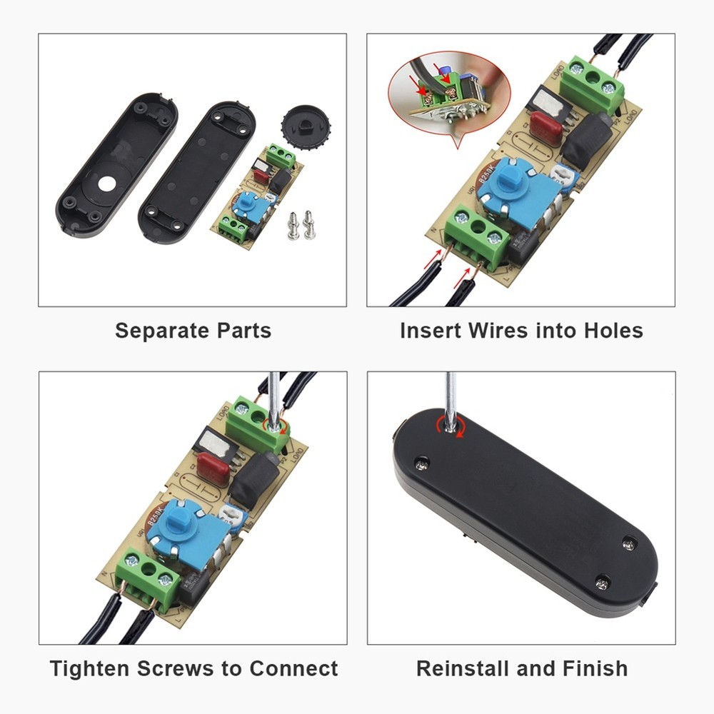 LED Dimmer Switch, Full Range Rotary Dimmer Switch, Inline Lamp Switch for5739