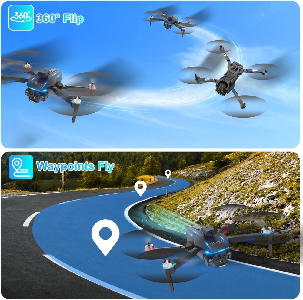 Mini Drone with Camera for Beginners,Foldable,360 Flips,Dual 480p