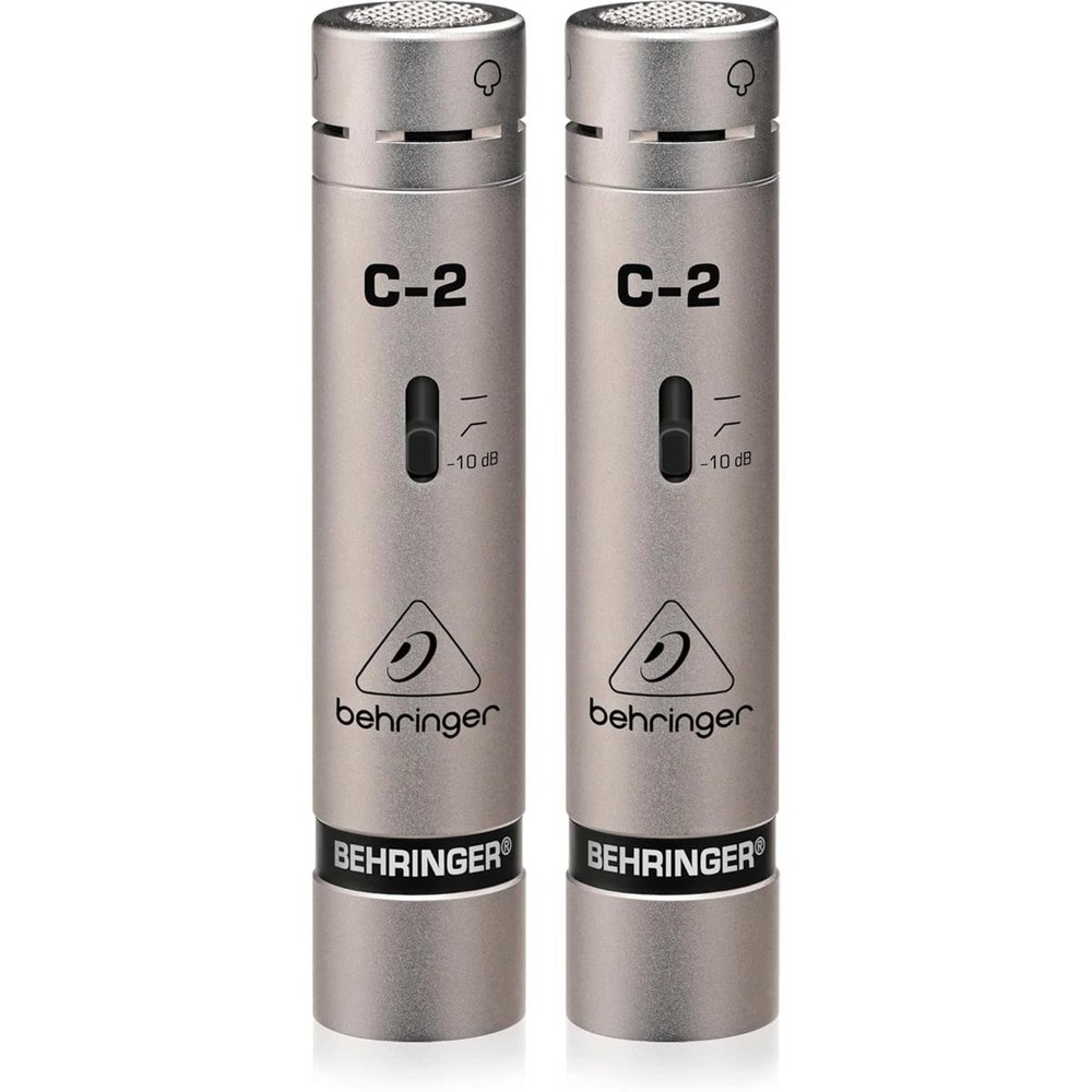 Behringer C-2 Matched Studio Condenser Microphones, Pair, Bundle with 2x Microph