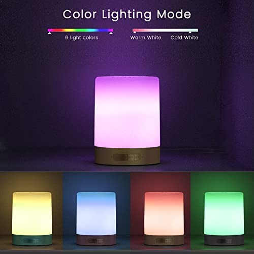 Touch Control Bedside Lamp with Bluetooth Speaker, Dimmable Night Light, Black