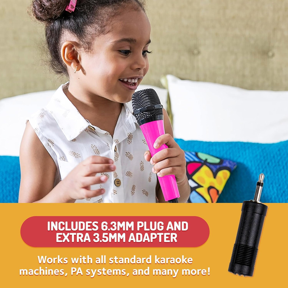 Wired Microphone for Karaoke, (Pink) - Unidirectional Dynamic Vocal Microphone -