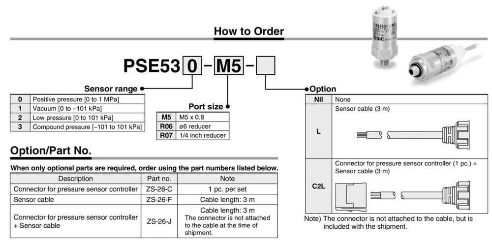 SMC PSE531-M5-L Pressure Sensor Pressure Sensor Controller