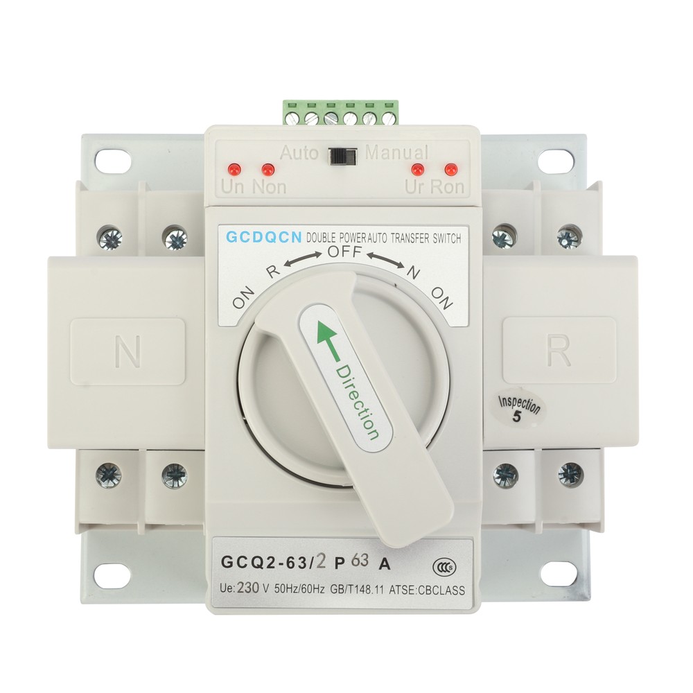 63A 2P 220V Dual Power Automatic Transfer Switch Generator Changeover Switch