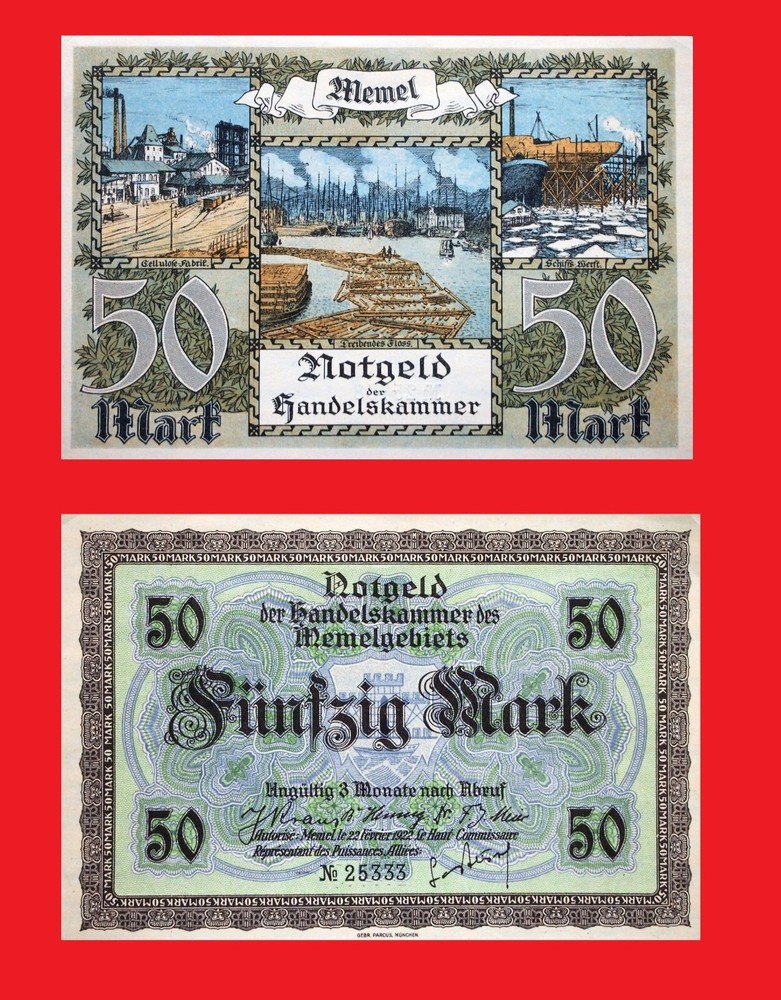 MEMEL 1922 50 Mark /- Copy