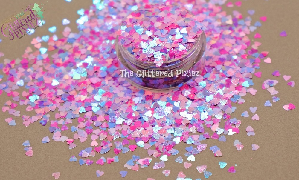 MIXED BERRIES SPECKLED HEART shape Glitter- Pixie Shapes-